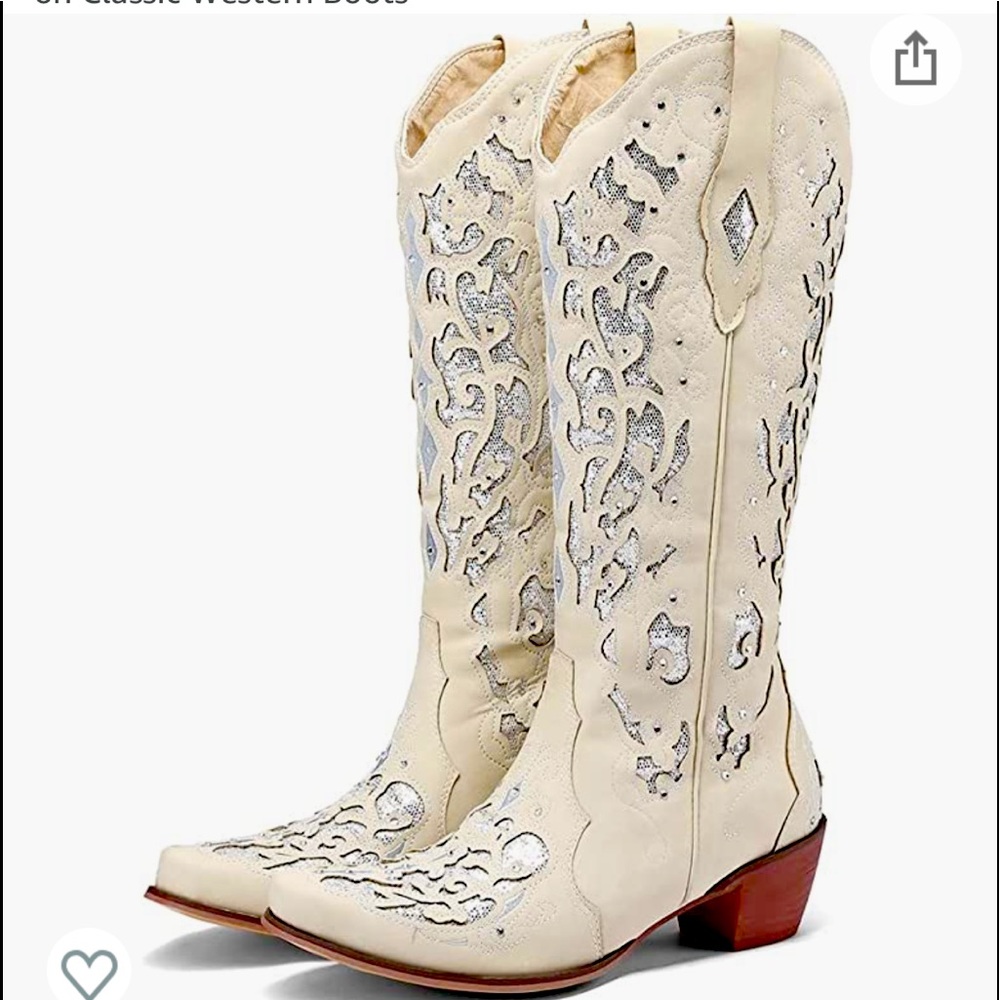 Cowgirl boots vintage embroidery slip on classic western boots wedding